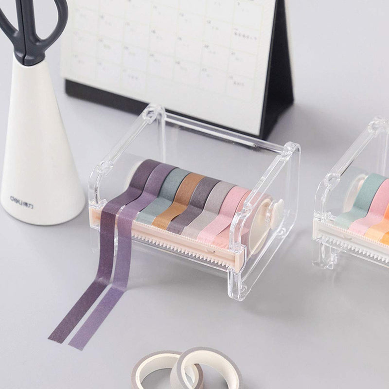 Washi Tape Holder, 6PCS Clear Roll Tape Holder Organizer, Perfect for Cutter Masking Tape in School, Office and Home for DIY(Clear)