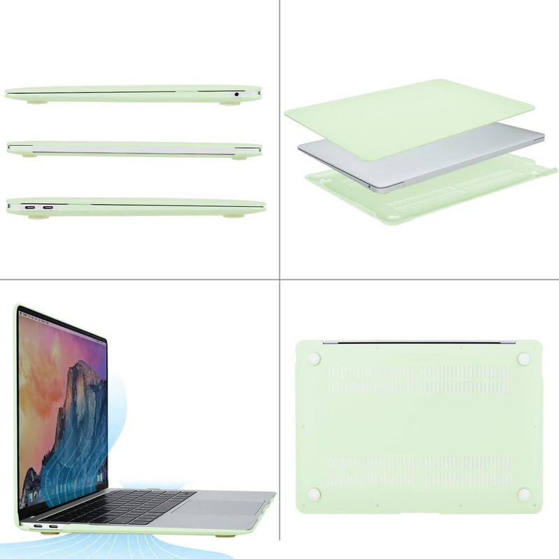 MOSISO Compatible with MacBook Air 13 inch Case 2020 2019 2018 Release A2337 M1 A2179 A1932 Retina Display with Touch ID, Protective Plastic Hard Shell Case & Keyboard Cover Skin, Honeydew Green