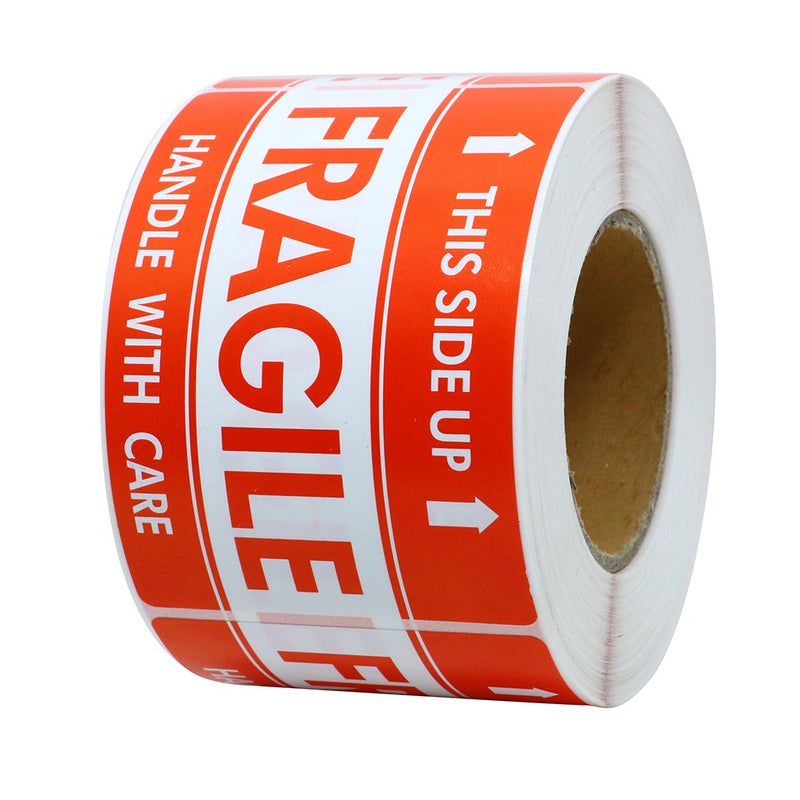 Hybsk 2x3 Inch Handle with Care This Side Up Fragile Stickers Adhesive Label 300 Per Roll (2x3 inch)