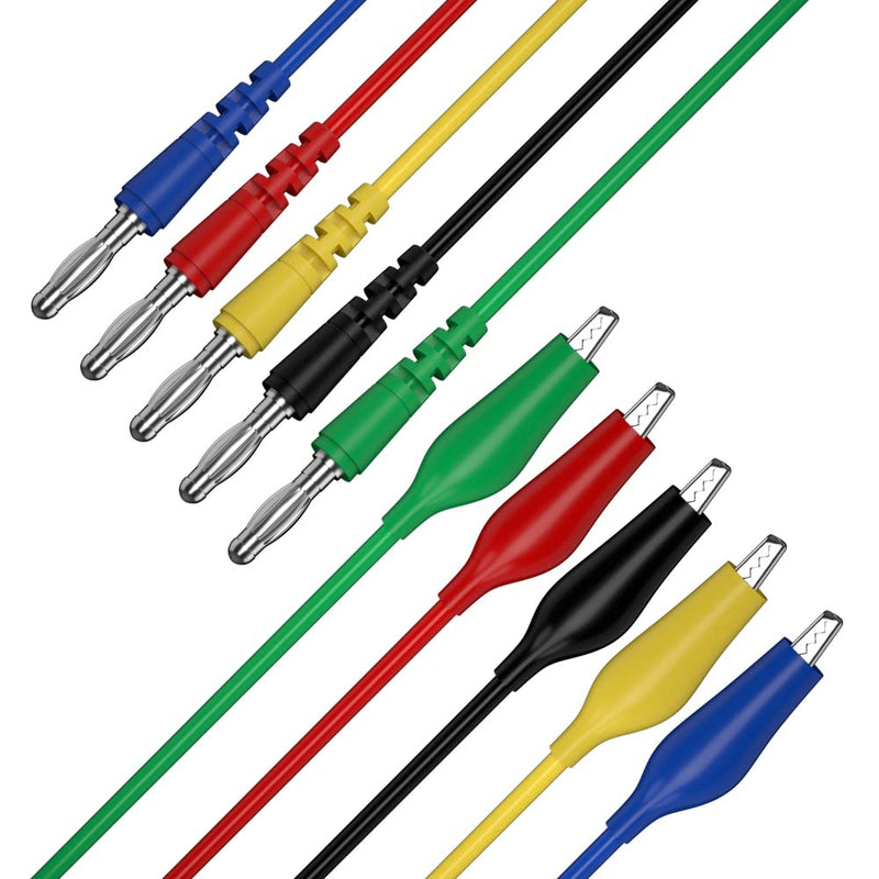 CZJZDZ Test Lead Kit 20pcs Alligator Clip to 4mm Banana Plug Test Probe Back Probes Kit Test Pins for Automotive Repair Inspection Tools Set JT8005