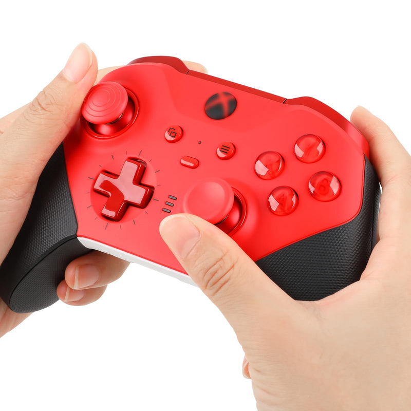 Elite Series 2 Paddles Accessories, Metal Thumbsticks Replacement Buttons for Xbox One Elite Series 2 Core, 9 in 1 Component Pack Includes 4 Joysticks, 4 Paddles and 1 Dpad(Red) red