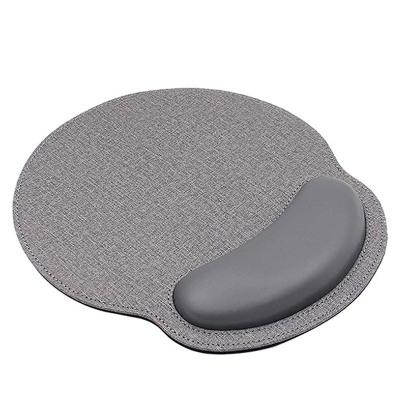 RICHEN Ergonomic PU Leather Mouse Pad with Wrist Support,Comfort Memory Foam,Waterproof Surface，Non- Slip Rubber Base for Computer Laptop & Mac,Lightweight Rest for Home,Office & Travel (Grey) Grey