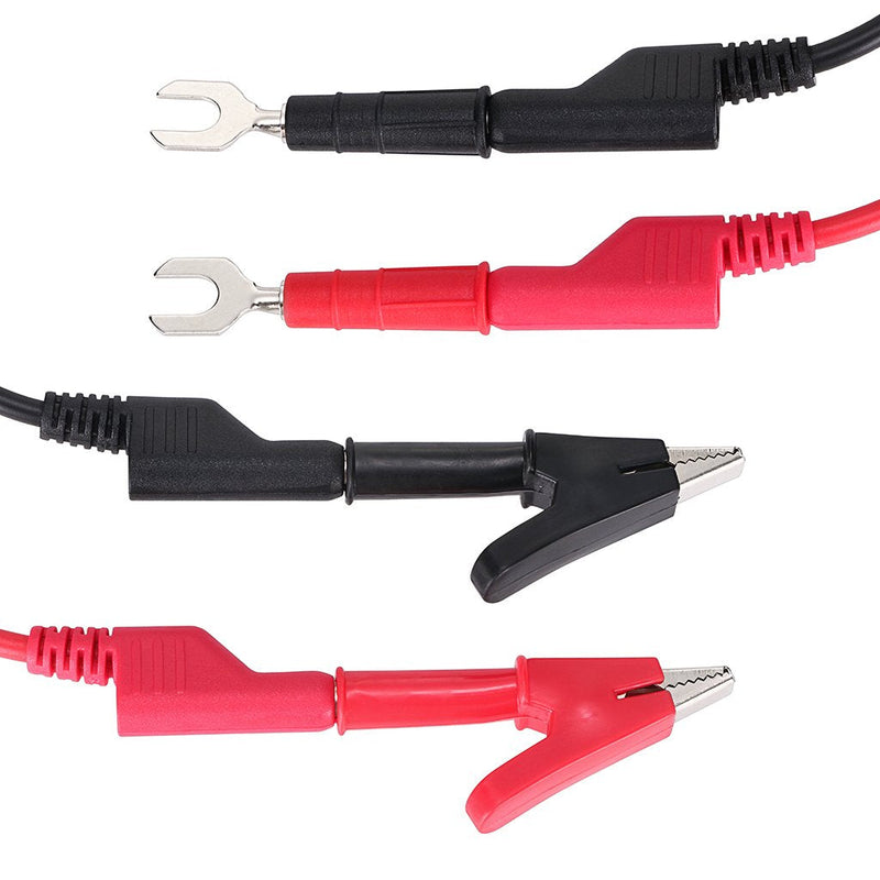 Sumnacon Stackable Banana Plug Alligator Clip Pure Copper Fork Test Lead, 3.3 ft Multimeter Flexible Test Lead Wire Cable With Protective Jack Copper Clamps For Electrical Testing