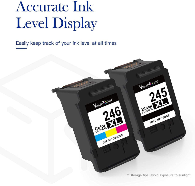 Valuetoner Remanufactured Ink Cartridge Replacement for Canon Pg-245Xl Cl-246Xl PG-243 CL-244 to use with Pixma MX492 MX490 MG2420 MG2520 MG2522 MG2920 MG2922 MG3022 MG3029 (3-Pack)