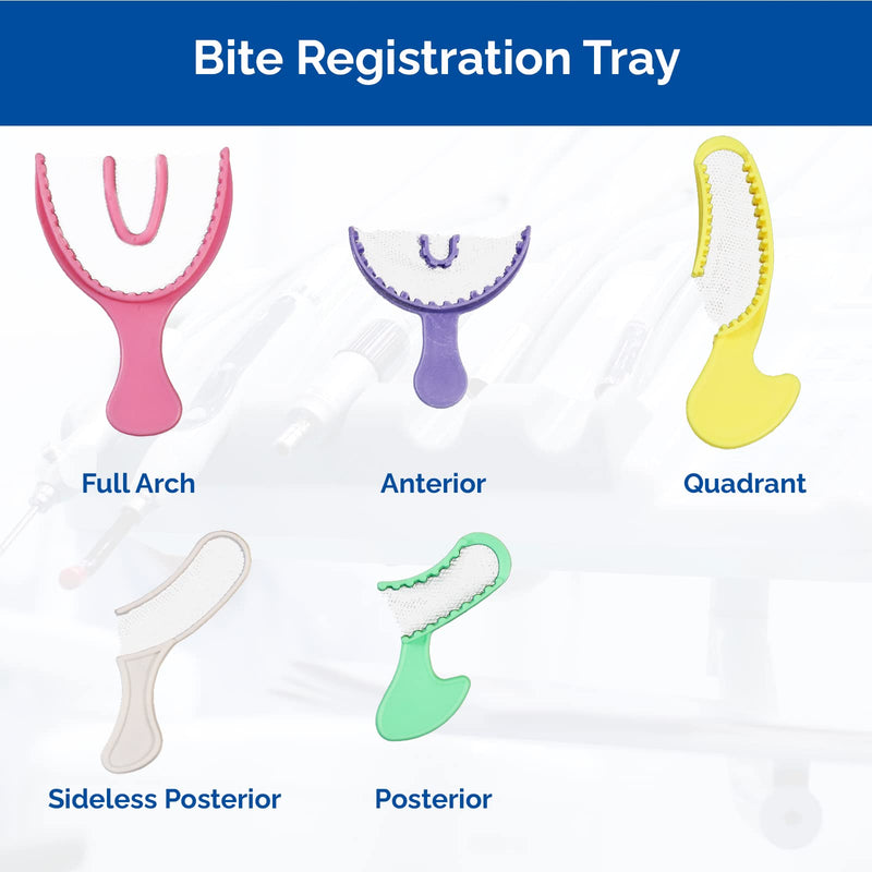 JMU Bite Registration Trays Full Arch, 30 Pcs Pink Disposable Dental Impression Trays