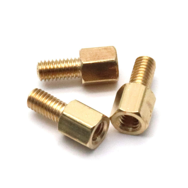 Xiaoyztan 50 Pcs M3x5+6mm Male-Female Brass Hex Standoff Spacer Screw Nut for Motherboard DIY