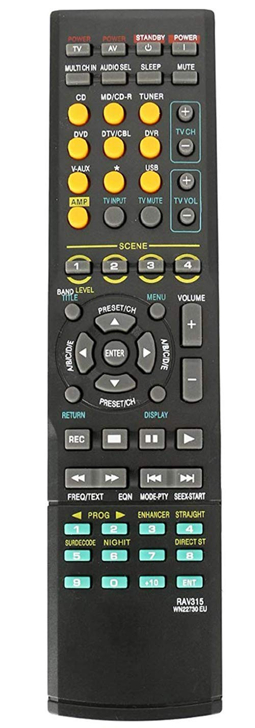 UBay RAV315 WN22730 AV Receiver Remote Control Replaced for Yamaha Audio Video Receiver RX-V561 HTR-6050