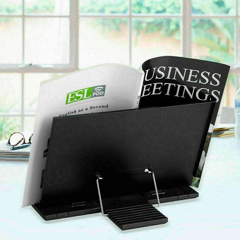 GREENTER G Portable Steel Book Stand Reading Desk Holder Tilt Adjustment Xmas Gift (With LOGO)