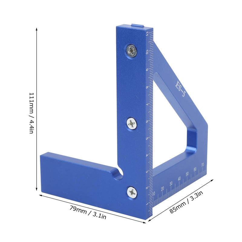 45 Degree Square Layout Miter Gauge, 3D Mitre Angle Ruler, Carpentry Square Ruler, Aluminum Alloy with Pencil Eraser for DIY Woodwork