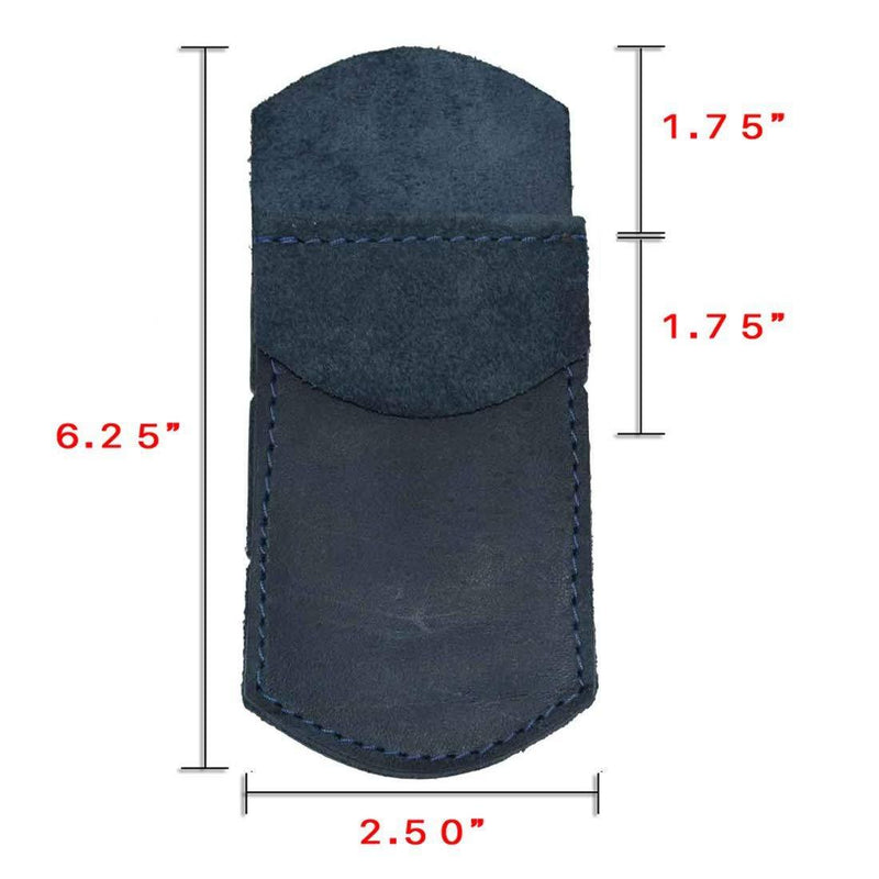 Hide & Drink, Durable Leather Pocket Protector, Pencil Pouch Pen Holder, Office & Work Essentials, Handmade Includes 101 Year Warranty :: Slate Blue