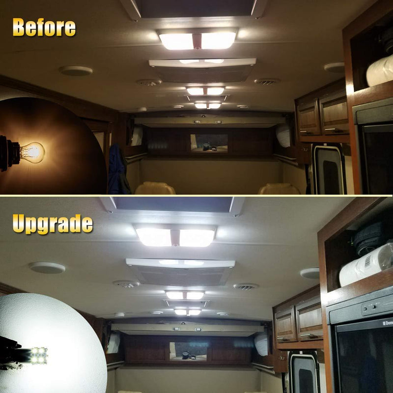 BRISHINE 20PCS 1141 1156 Interior LED Light Bulbs for RV, Super Bright 18-SMD 6000K Xenon White 1073 1003 7506 BA15S LED Bulbs Replacement for Camper Trailer Boat Indoor Lights(12V DC) Bright White
