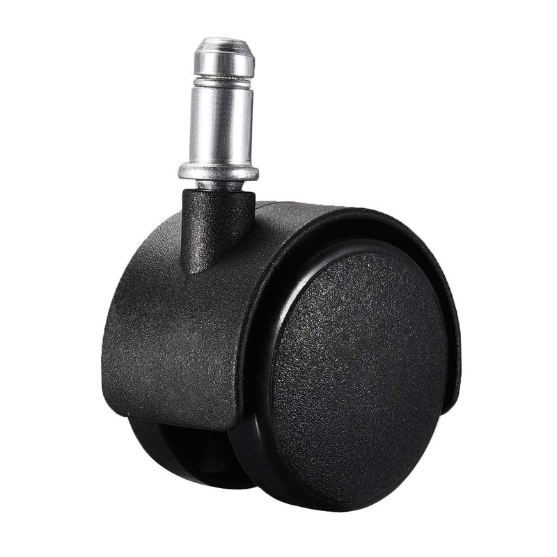 uxcell 2inch Swivel Casters Nylon Twin Wheel Universal 11mmx22mm Stem Caster Black
