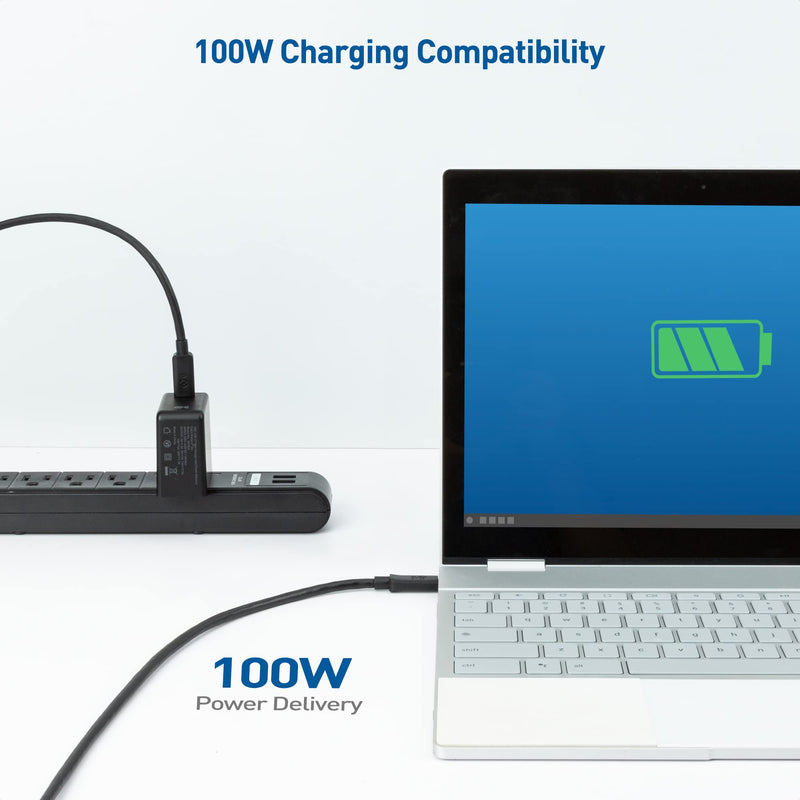 Cable Matters USB C to USB C Monitor Cable 6 ft / 1.8m with 4K 60Hz Video Resolution, 100W Power Delivery, and 5Gbps USB-C 3.1 Gen 1 Data Transfer Black