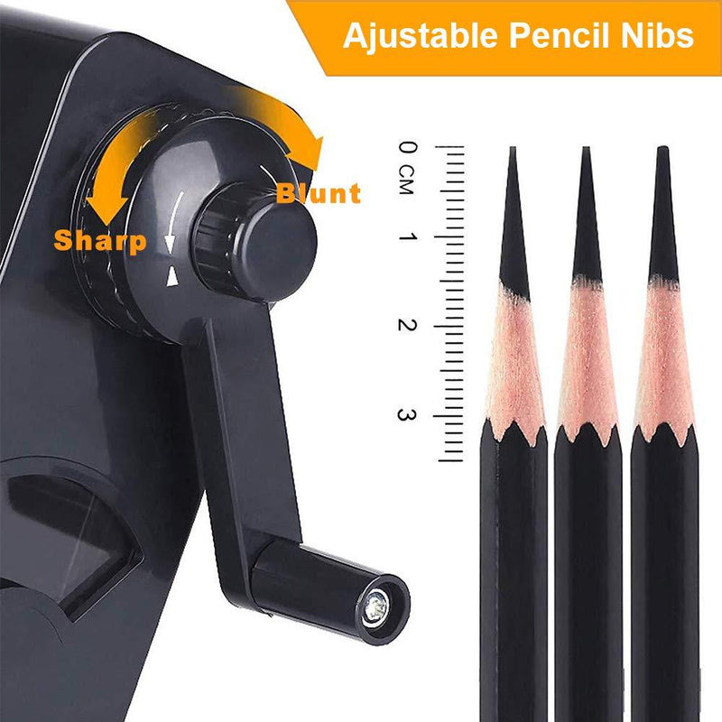 Long Point Pencil Sharpener, Art Pencil Sharpeners, Charcoal Pencil Sharpener for Artists, Drawing Pencil Sharpener Manual for Art Pencils/Drawing/Sketching Pencils(φ6-8.2mm), Adjustable Points MANUAL PENCIL SHARPENER