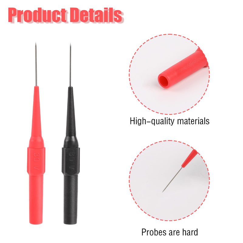 Pack of 20 measuring tips for multimeter 0.7 mm test probe piercing needle probe test tip banana plug multimeter measuring line probe insulation piercing sample 20 pieces
