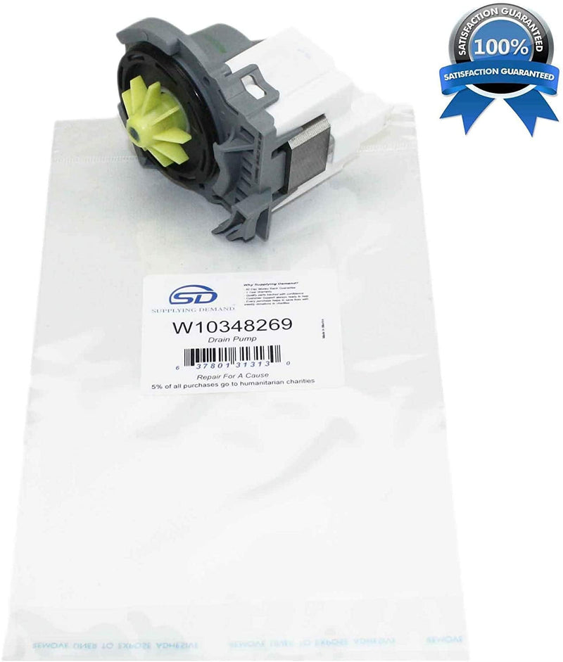 Supplying Demand W10348269 Dishwasher Drain Pump Replacement With Impellar