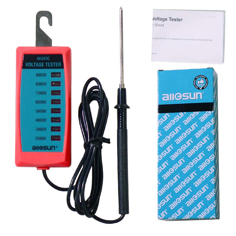 ALLOSUN GK503C NEON Fence Electric Voltage Tester Max 9000V, red GK503C 2000-9000V
