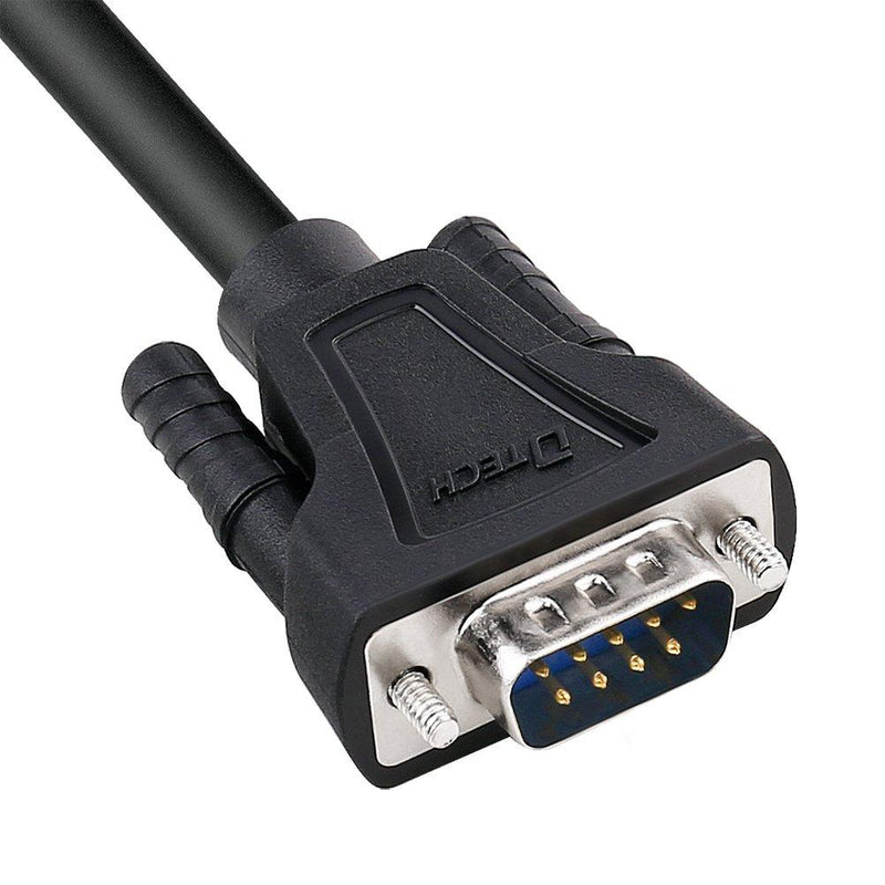 DTECH DB9 RS232 Serial Cable Male to Female Extension Null Modem Cord Cross TX/RX line for Data Communication (6 Feet, Black) 6ft