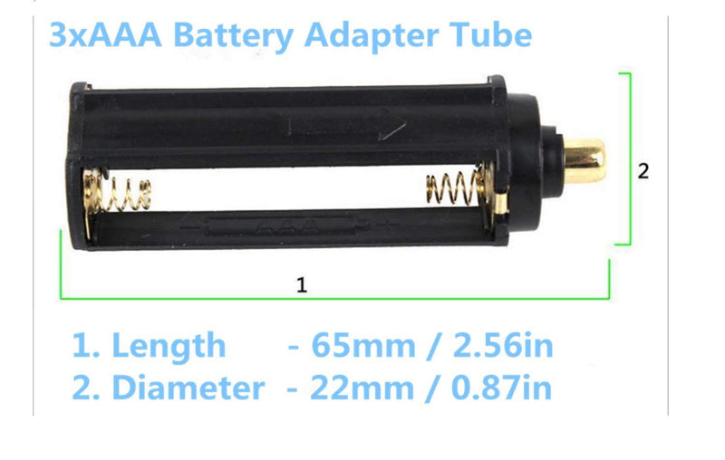 Cafurty 2Pcs Black Battery Holder for 3 x 1.5V AAA Batteries Flashlight Torch - 2 Pack