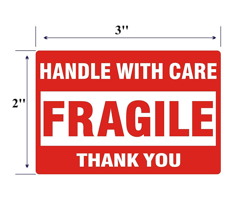 BESTEASY Fragile Stickers, Handle with Care Shipping Labels, Large Fragile - Permanent Adhesive Handle with Care Shipping Labels (2x3) 1 Roll