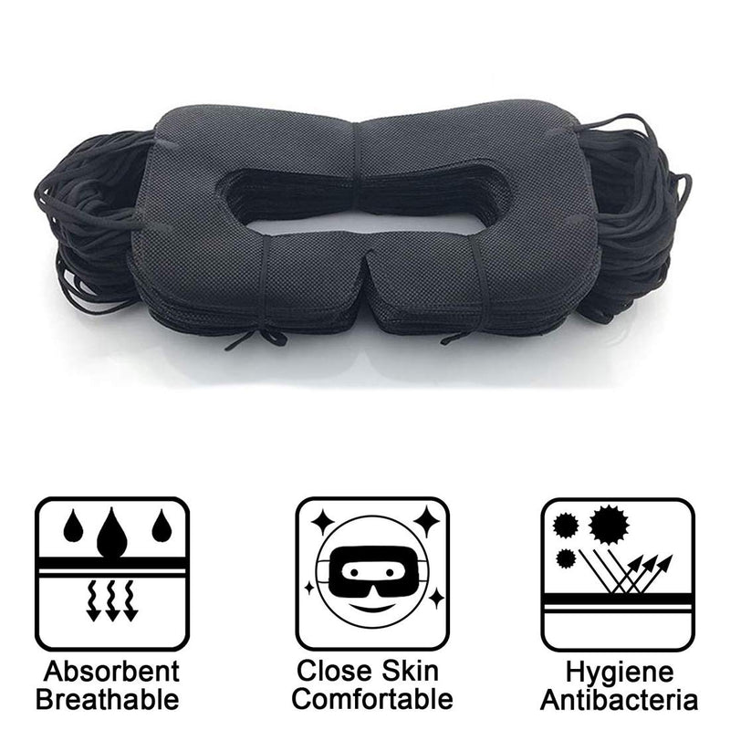 VR Mask Disposable Eye Cover Mask for Oculus/HTC/Gear VR, Prevent Eye Infections （ Black 50 pcs）…