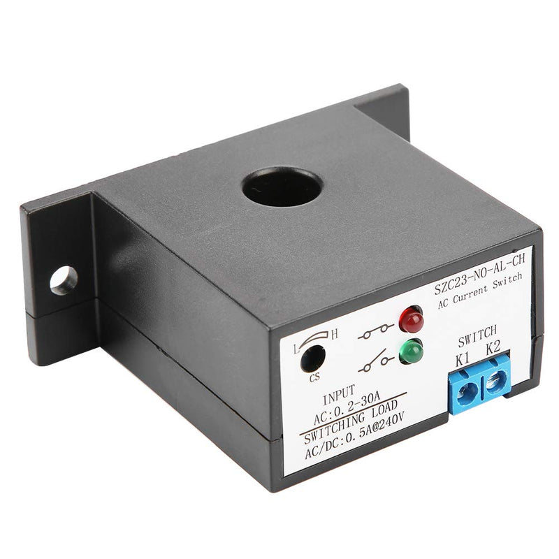 Heayzoki Normally Open Current Sensing Switch Adjustable AC 0.2-30A SZC23-NO-AL-CH,Current Sensing Relay Switch,Self-Powered, No External Power Supply Required.