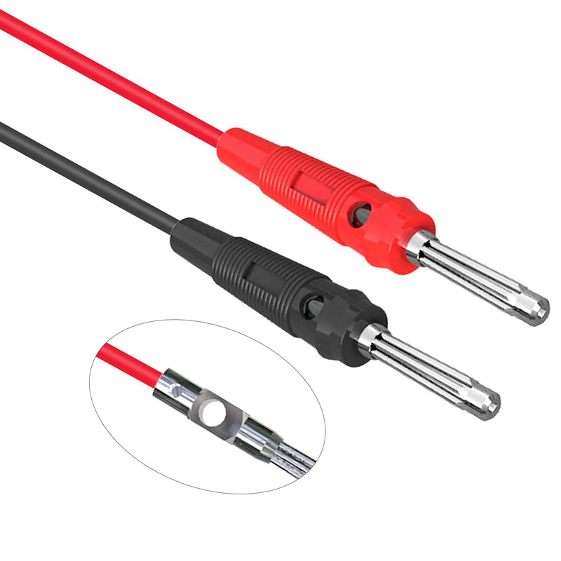 Goupchn 4mm High Current Banana Plugs Stackable 32A Screw Type Solderless Banana Connector Adapter Red + Black