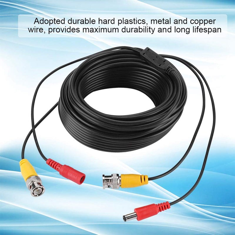 BNC Video Power Cable for CCTV Surveillance DVR Camera Monitoring System,2.1mm DC Connector (5M,10M,15M,20M)(20M) 20M