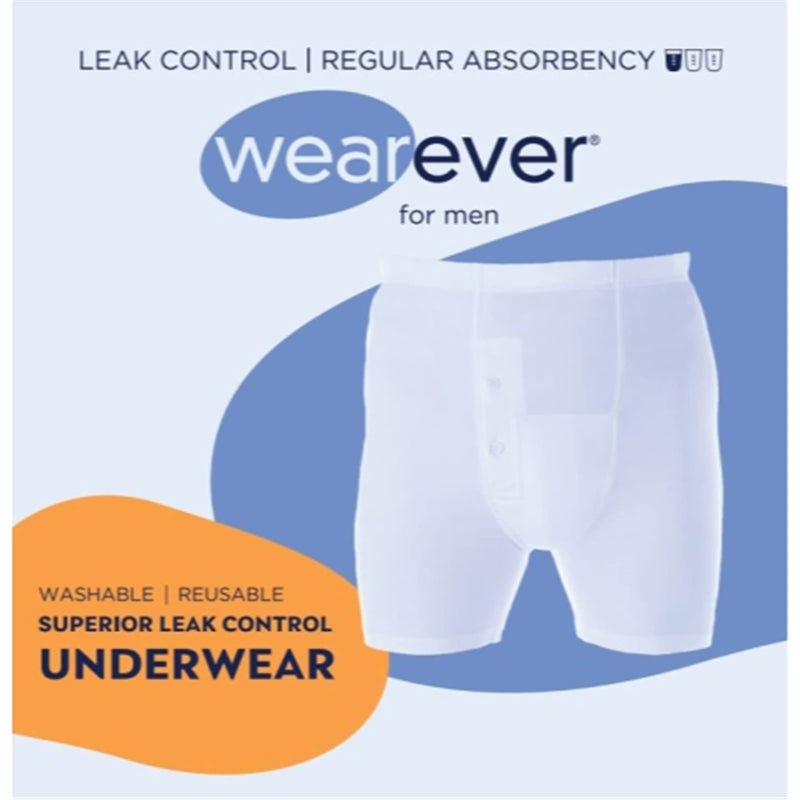 3-Pack Men's Assorted Regular Absorbency Washable Reusable Incontinence Boxer Briefs Large (Waist 38-40) Large (Pack of 3)