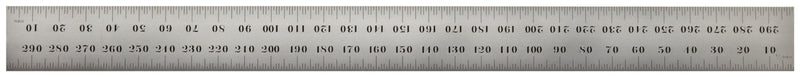 Starrett C637E-150 Spring Tempered Steel Rule With Millimeter Graduations and End Graduations, 150mm Length, 19mm Width, 1.2mm Thickness