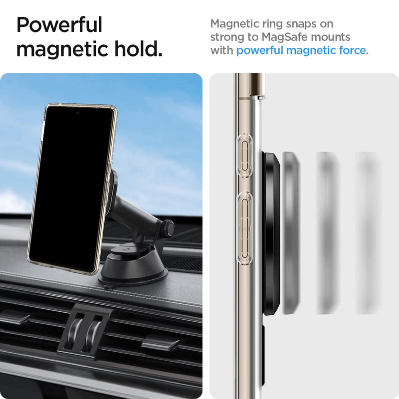 Spigen Magnetic Ring Plate (MagFit) Adapter for Magsafe Stickers, MagSafe-Compatibility with EZ-Fit Kit [Add MagSafe Compatibility to Non-MagSafe Case ] 1 Pack - Black