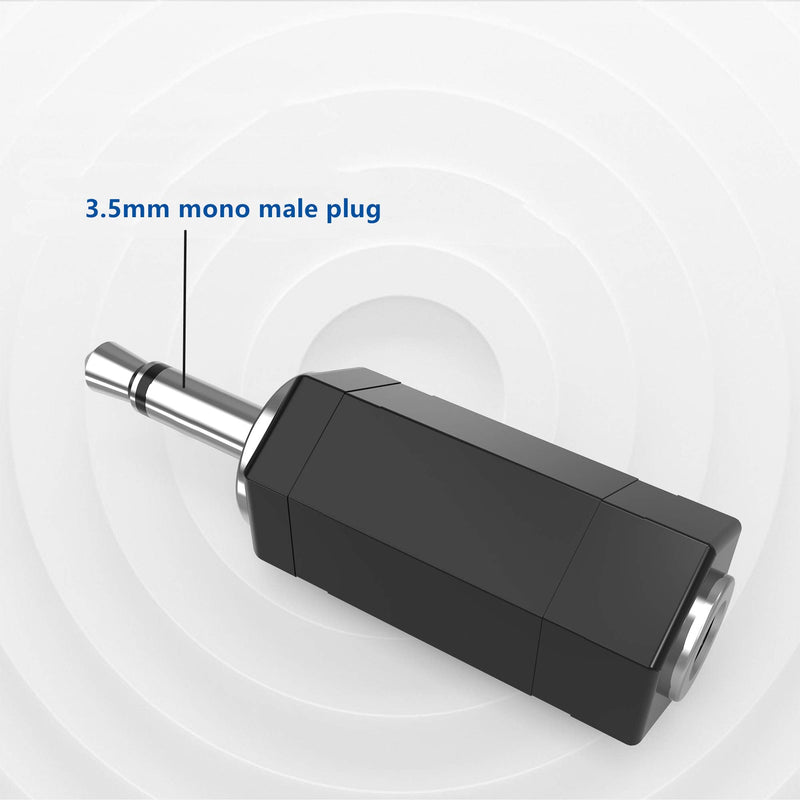 3.5mm Mono to Stereo Adapter, 3 Pack 3.5mm 1/8" Mono Male Plug to 3.5mm 1/8" TRS Stereo Female Jack RFAdapter for Radio, Headphone