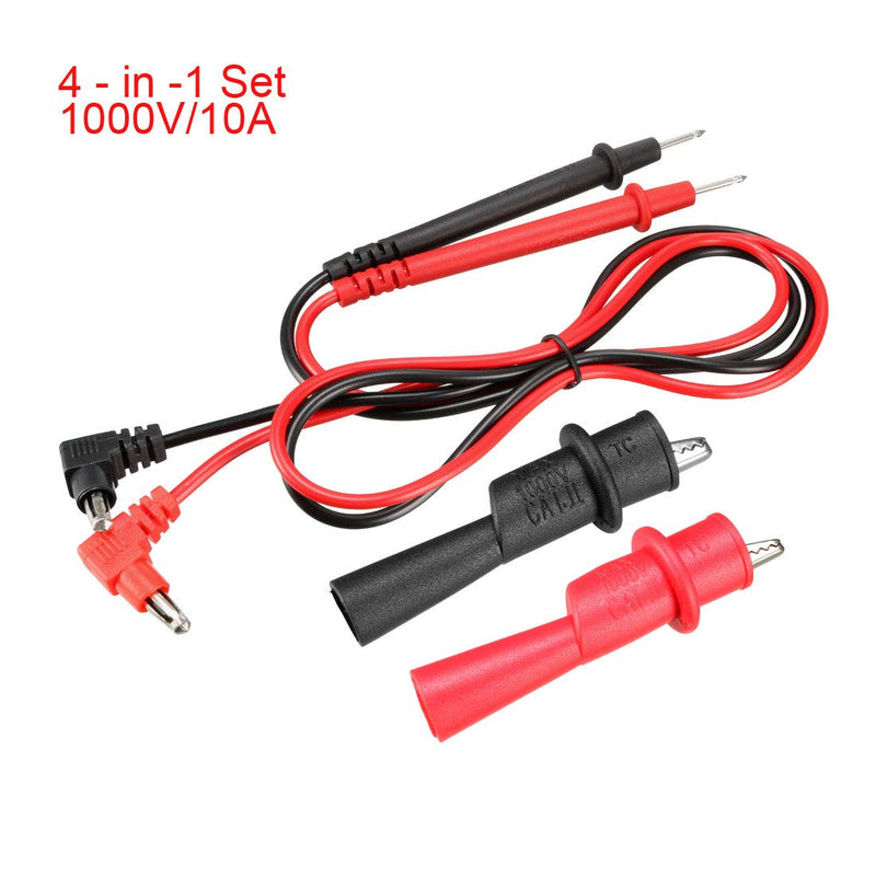 uxcell Test Leads, Digital Multimeter Probes Tester Electric Test Probe with Alligator Clips 10A 1000V 4-in-1 Set