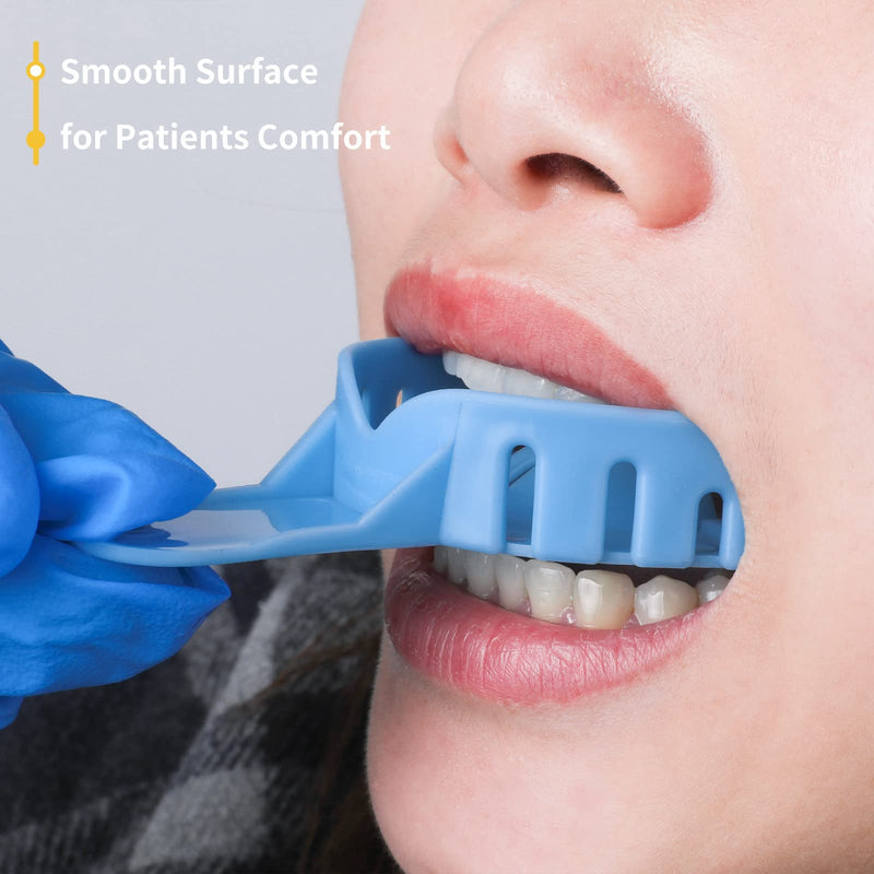 10 PCS Dental Impression Trays Disposable Plastic Small Medium Large Autoclavable Perforated Impression Trays Set Blue Light Blue