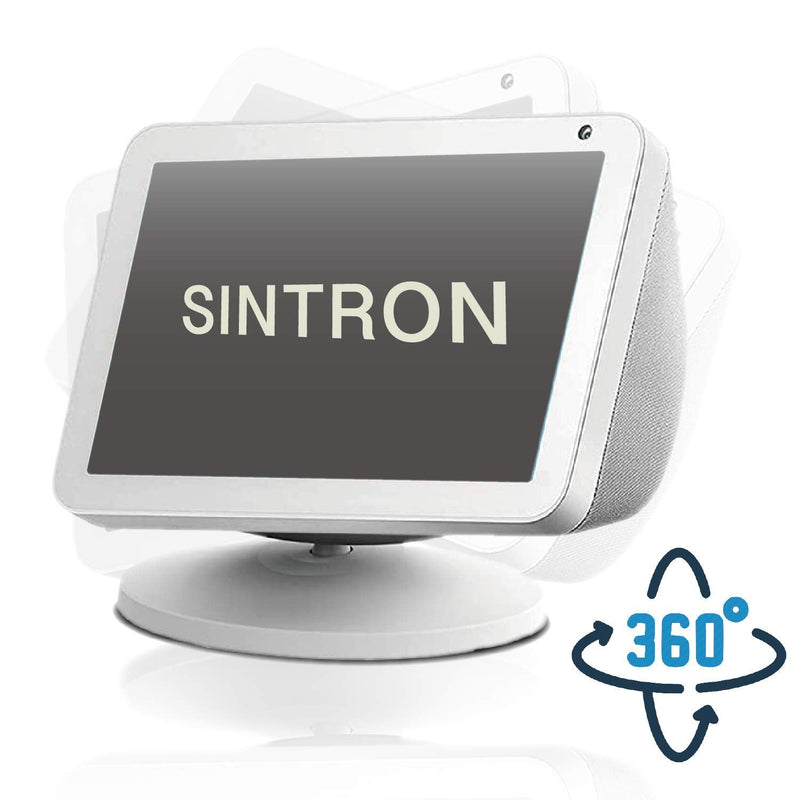 Sintron Smart Display Stand for Show 5 & 8 (1st Gen and 2nd Gen) Adjustable Magnetic Stand Mount Compatible for Show 5 & Show 8 with 360 Degree Rotation Tilt Function and Anti-Slip Base (White) For Echo Show 5&8 White
