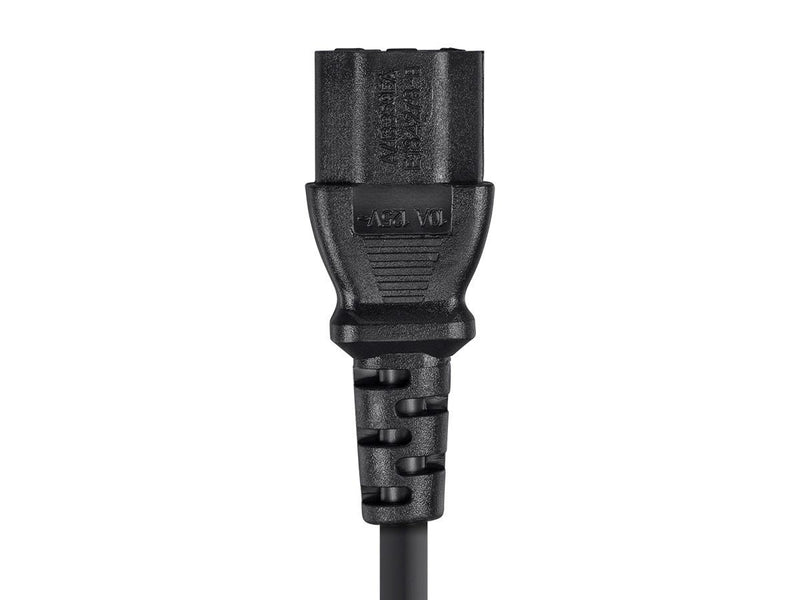 Monoprice 3-Prong Extension Cord - 6 Feet - Black | IEC 60320 C14 to IEC 60320 C13, 18AWG, 13A, 125V