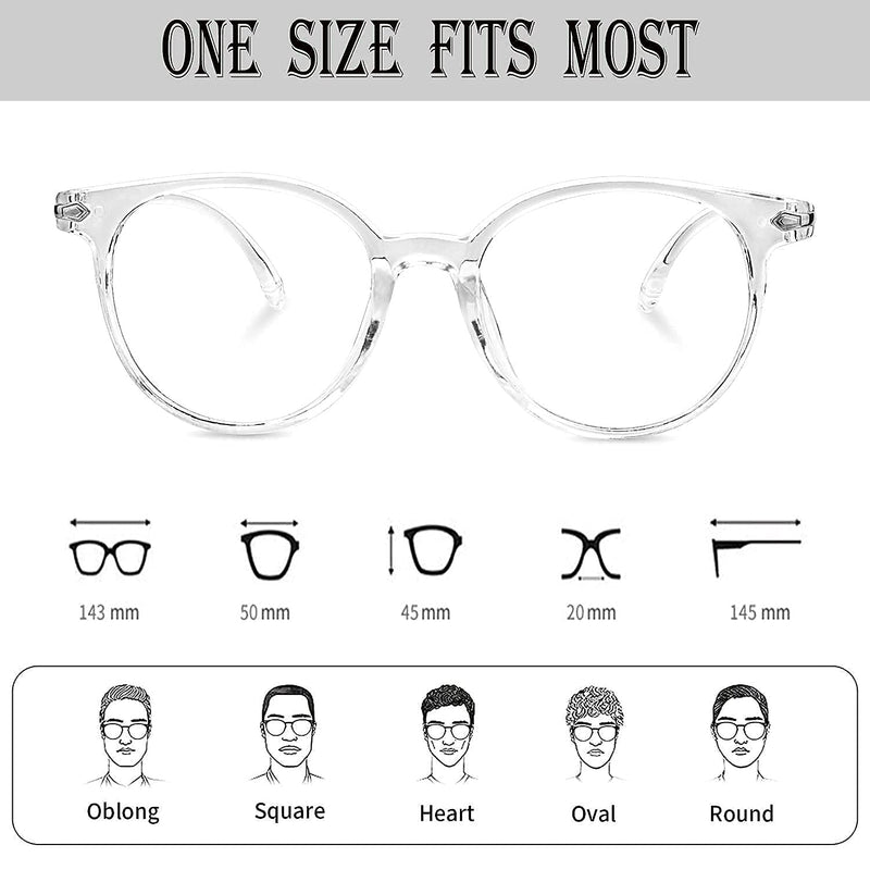 Craebuer Blue Blockers Glasses for Women Men, Retro Round Blue light Blocking Reading Eyeglasses with Lightweight Frame, Anti Eyestrain UV Glare Filter Eyewear