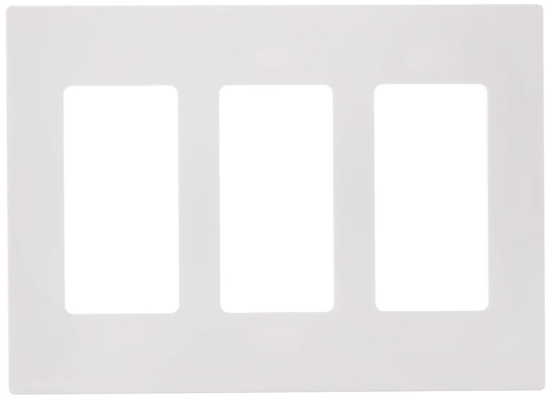 Leviton 80311-SW 3-Gang Decora Plus Wallplate Screwless Snap-On Mount, White 3 Gang Wall Plate