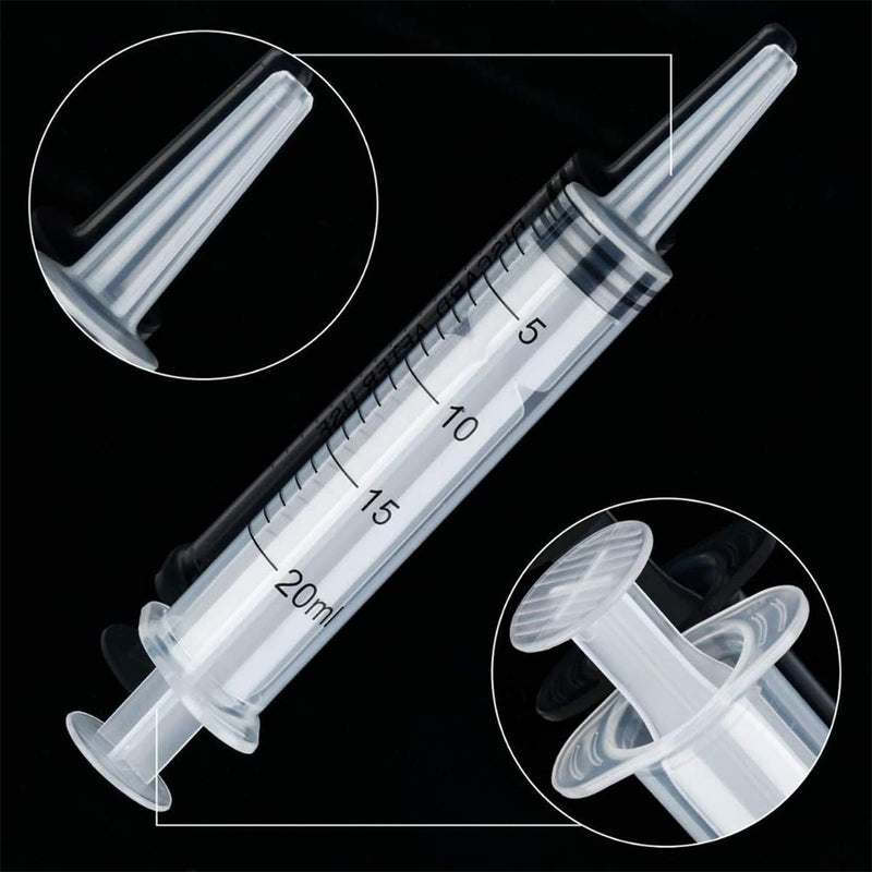Pack of 6 20ml Syringes with Lid YUTOU Dosing Syringe Plastic Syringe Sterile Without Needle for Scientific Laboratories, Liquid Measuring and Dispensing, Animal Feeding, Plant Watering