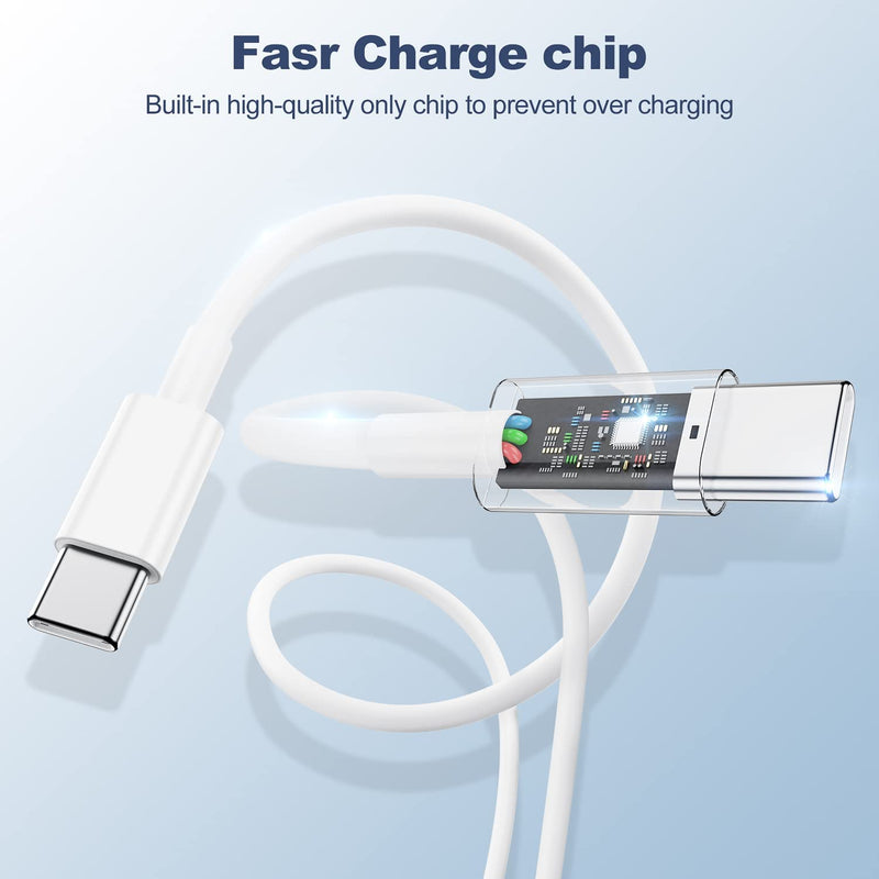 20W iPad Fast Charger USB C for iPad Pro 12.9,11 inch 2021/2020/2018, New iPad Air 5th/4th 10.9 inch 2022, Apple-iPad Mini 6 Gen 2021, PD Wall Charging Block with 6Ft USB C to C Charging Cable（2pack） 2Pack6Ft White 2