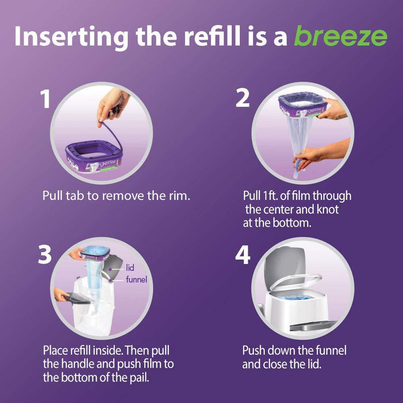 Litter Genie Standard Cat Litter Disposal System Refills (Pack of 3) 3 Count (Pack of 1)