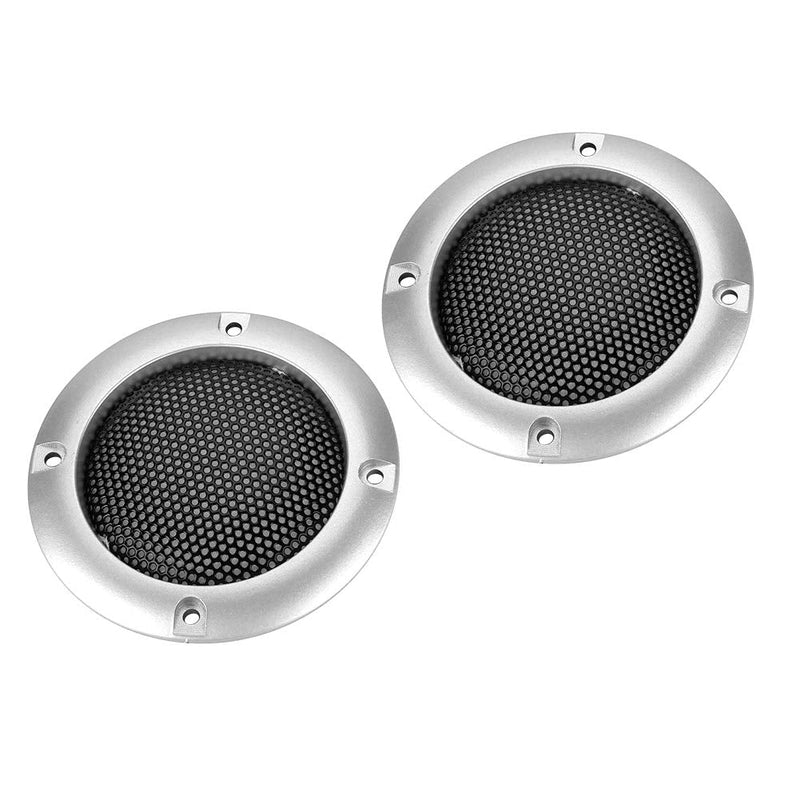 Zopsc 2PCS Compact Stereo Speaker Mesh Cover 2 inch Elegant Shatter Resistant Decorative Steel Mesh Circle Car Speaker Protective Cover (Plus 4 Screws)(Sliver) Sliver