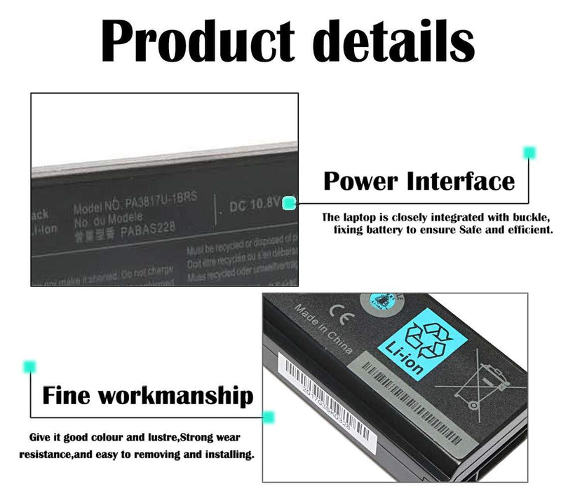 New Replacement PA3817U-1BRS Battery for Toshiba Satellite C655 C675 C675D L645 L645D L655 L655D L675 L675D L745 L755 L755D P745 P755 P775 M645 A660 A655 PA3817U Series Battery -12 Months Warranty