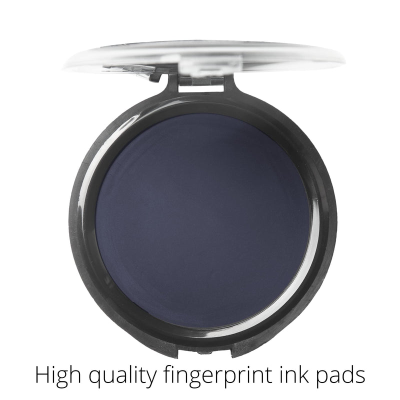 Fingerprint Ink Pad, Notary Supplies, Quick Dry, Easy to Clean Thumbprint Kit for Law Enforcement, ID Cards, Application Forms (Navy Blue) Navy Blue