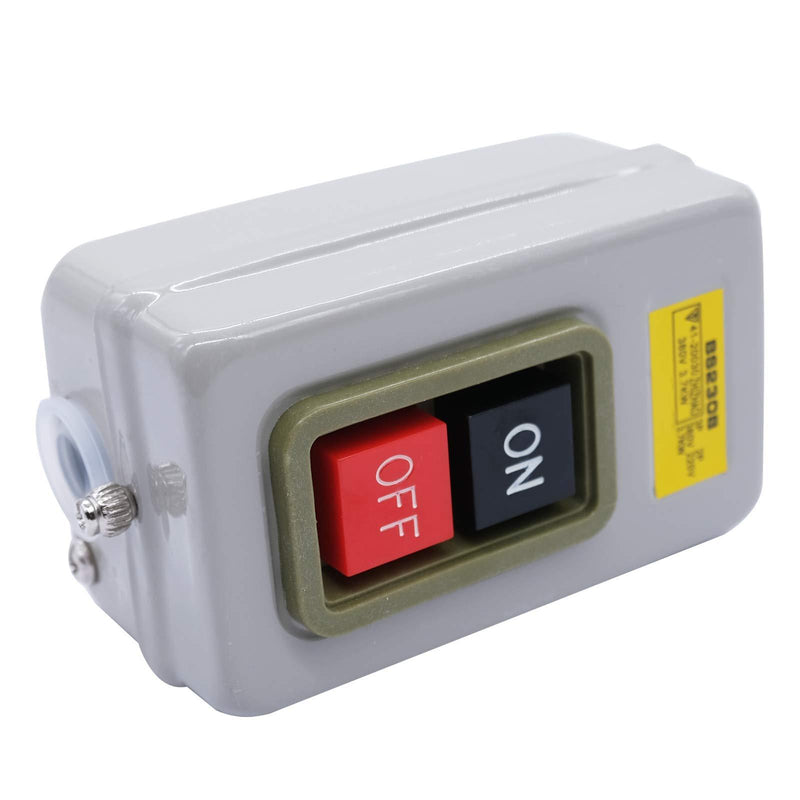 mxuteuk Push Button Switch On/Off Start Stop Self Lock Mechanical Equipment Control Station 10A AC 220V /380V BS230B