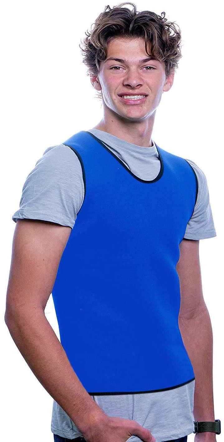 Special Supplies Sensory Compression Vest Deep Pressure Comfort for Autism, Hyperactivity, Mood Processing Disorders, Breathable, Form-Fitting, Kids and Adults (Blue, Large 24x42 inches) Blue Large (Pack of 1)