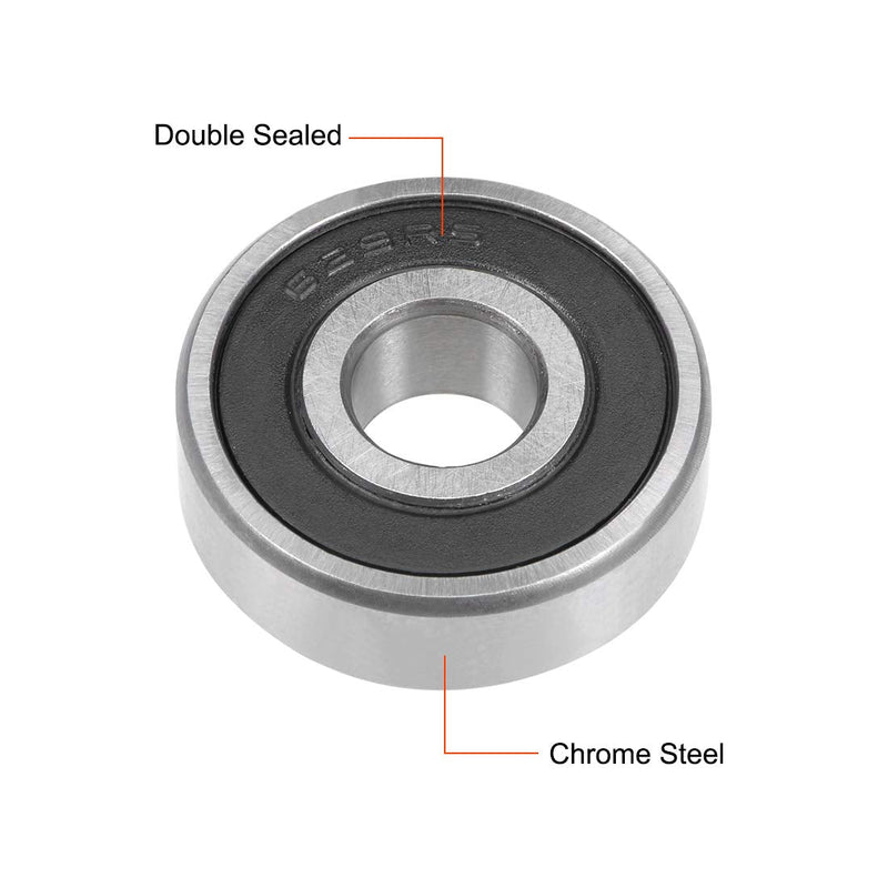 uxcell 629-2RS Deep Groove Ball Bearing 9x26x8mm Double Sealed Chrome Steel Bearings 2-Pack 9mmx26mmx8mm