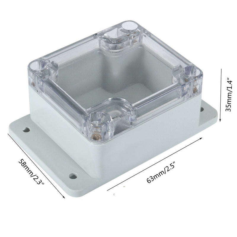 Awclub Waterproof Dustproof ABS Plastic Junction Box Universal Electric Project Enclosure with PC Clear Transparent Cover 2.5"x2.3"x1.4"(63mmx58mmx35mm) 2.5"x2.3"x1.4"