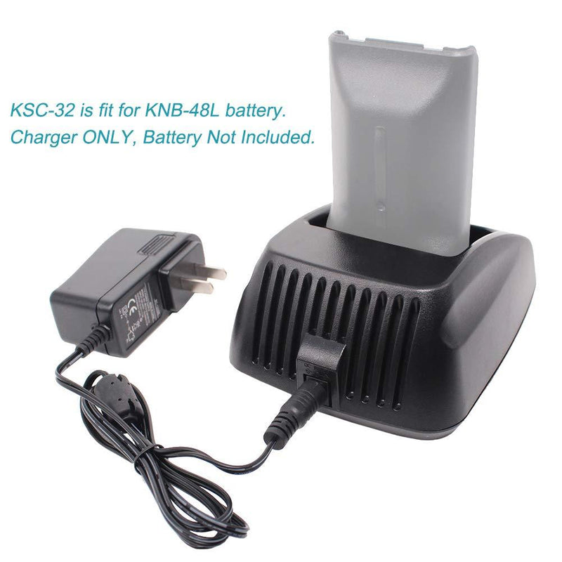 KSC-32 Charger Compatible for Kenwood Radio TH-D72A TK-2180 TK-3180 TK-5210 TK-5310 NX-5200 NX-5300 NX-5400 NX-410 NX-411 Compatiable Battery KNB-48L/32N/33L/43L/47L/31A/50NC/54N