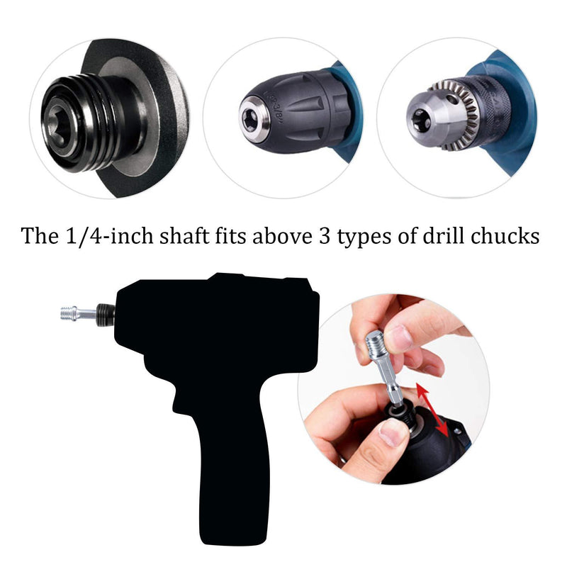 Kichwit 4 Inch Drill Power Brush Tile Scrubber Scouring Pads Cleaning Kit, Includes Drill Attachment, 3 Red Pads and 3 Stiff Green Pads, Heavy Duty Household Cleaning Tool (Drill NOT Included)